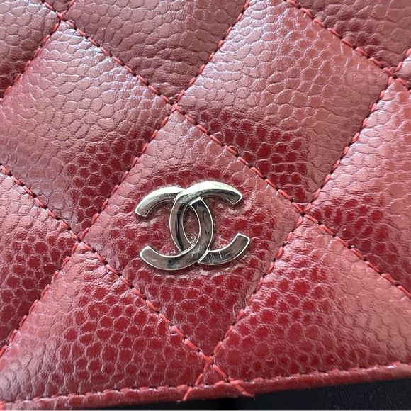 🖤GUC🖤 CHANEL L-Yen Caviar Wallet Dark Red - Picture 9 of 13